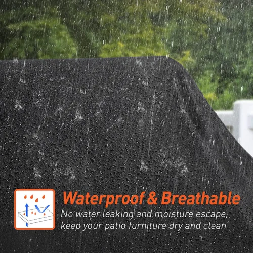 Vista 5 de Arcedo Fundas impermeables de 2 plazas para muebles de patio, resistente a la intemperie, funda de sofá para silla de exterior, 54 pulgadas de ancho