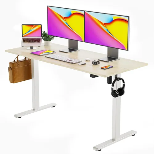 Vista 8 de Our Modern Space Escritorio eléctrico de pie de 40 pulgadas de altura ajustable – Mesa rectangular grande para la oficina en casa mejorada