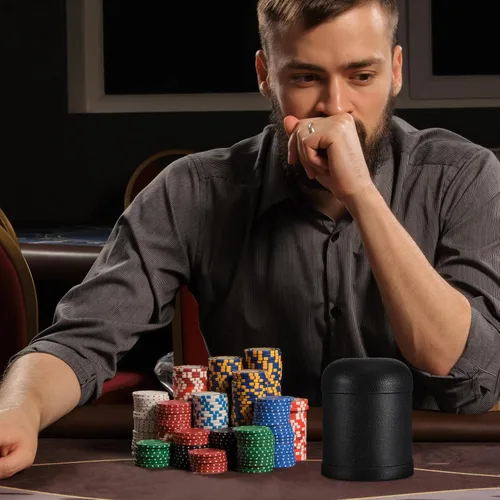 Vista 6 de 10 vasos de dados de piel sintética para juegos de dados profesionales, tazas de coctelera para fiestas, juego de bolsas de dados apilables, vasos