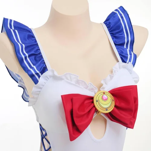 Vista 4 de haikyuu Traje de baño de una pieza para mujer, estilo anime, traje de baño japonés