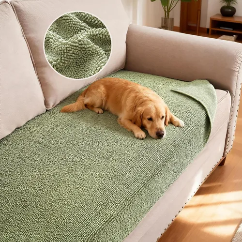 Vista 37 de H.VERSAILTEX Funda Antideslizante para Sofá de Mascotas Protector de Cama de Perro de Chenilla Funda de Sofá Gruesa y Suave Apta para Mascotas