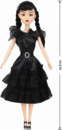 Vista 2 de Muñecas de moda de 11.5 pulgadas, vestido negro, muñecas de Navidad de Halloween, cumpleaños para fanáticos