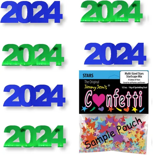 Vista 66 de Confetti Year 2024 Negro, Azul Royal Combo - 2 bolsas de media onza (1 oz)