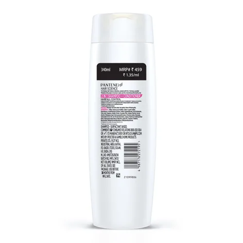 Vista 8 de Pantene Champú + acondicionador 2 en 1 anti caída del cabello, 11.5 fl oz