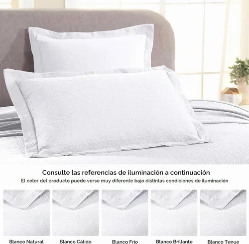 Vista 5 de Superior Juego de colcha de algodón Fleur De Lis, mantas cálidas, ropa de cama para todas las estaciones, decoración de dormitorio, colcha Blanco 03