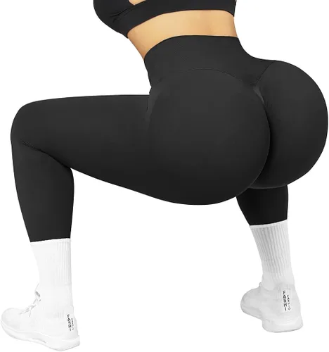 Vista 5 de Suuksess - Leggings cruzados sin costuras para mujer con levantamiento de glúteos cintura alta pantalones de yoga