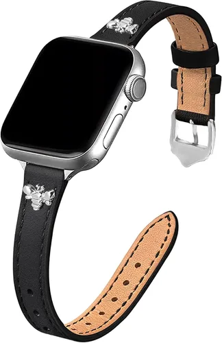Vista 44 de JR.DM Correas de cuero delgadas compatibles con Apple Watch Band 1.496 in 1.575 in 1.614 in 1.654 in 1.732 in 1.772 in 1.811 in 1.929 in, correa