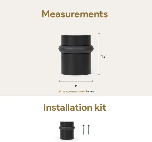 Vista 3 de Mega Handles Tope de Puerta de Piso, Tope Negro de Instalación Rápida Protector de Pared, Protectores de Pared contra Pomos de Puerta, Tope