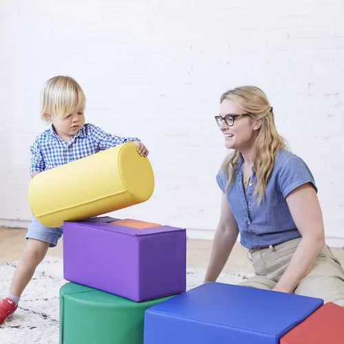 Vista 8 de ECR4Kids SoftZone Crawl and Climb Playtime Playset, bloques de construcción, surtido, 6 piezas