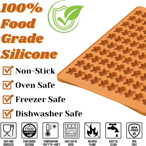 Vista 3 de Crethinkaty Mini molde de Navidad, moldes de silicona para hombre de jengibre, 100 moldes de silicona con forma de hombre de jengibre de cavidad