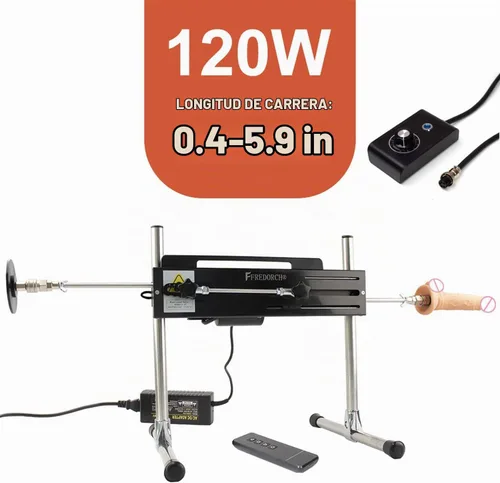Vista 2 de FREDORCH Máquina sexual premium, versión con cable, doble carrera de varilla de 1.2 in a 5.9 in, longitud telescópica ajustable con accesorios