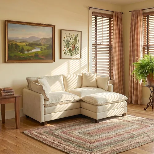 Vista 11 de Sofá modular modular de felpilla beige de 78 pulgadas para sala de estar, sofá modular de felpilla beige para sala de estar, sofás para sala