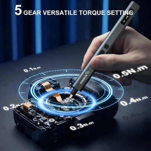 Vista 2 de STREBITO Juego de destornilladores eléctricos 155 en 1, destornillador eléctrico pequeño inalámbrico con 140 puntas magnéticas S2, kit