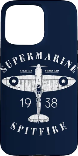 Vista 24 de iPhone 12 Pro Max Spitfire RAF Británico WW2 Fighter Aviation Case Supermarine Aviation