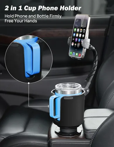 Vista 6 de JOYTUTUS Soporte de teléfono para automóvil, soporte de teléfono celular ajustable de cuello de cisne largo para iPhone, Samsung, Google y todos