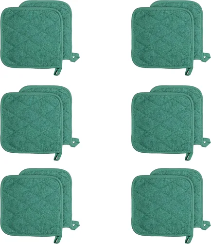 Vista 9 de Arkwright Agarraderas para Ollas de Cocina - Juego de 12 Almohadillas Cuadradas Resistente al Calor, Almohadillas de Algodón Lavables de Grado