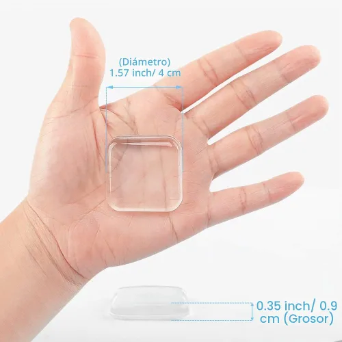 Vista 2 de Juego de protectores de pared para tope de puerta cuadrado transparente - 6