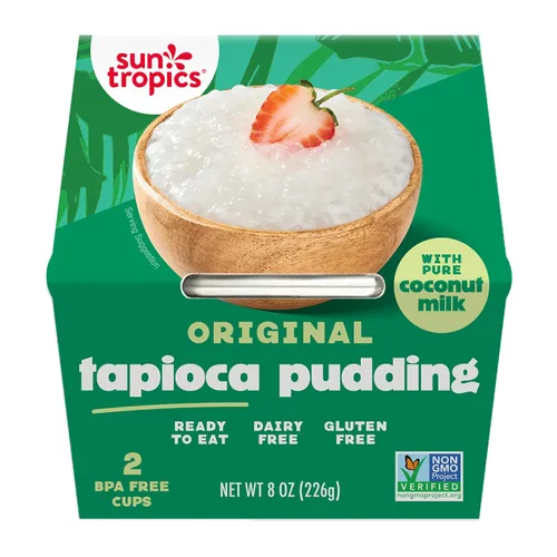 Vista 9 de Sun Tropics Pudín de Tapioca, Chocolate Pudines Veganos, Pudines Sin Lácteos Sin Gluten, Sin OGM Copitas de Pudín Listas para Comer 4.0oz