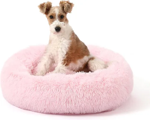 Vista 15 de NOYAL Cama Calmante en Forma de Rosquilla para Perros Pequeños a Medianos y Gatos - Cama de Mascotas de Felpa Sintética Anti-Ansiedad con Funda
