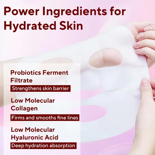 Vista 7 de Mascarilla profunda de bio-colágeno, paquete de 8 mascarillas hidratantes para todo tipo de piel, mascarilla facial hidratante original de colágeno