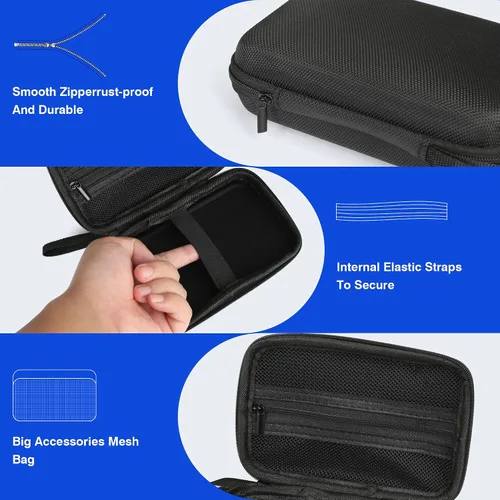 Vista 4 de Wiilkac Carrying Case Compatible with CapcomTaito Super Pocket Consoles, EVA Protective Travel Retro Mini Game Player Bag with Wrist Strap, Extra