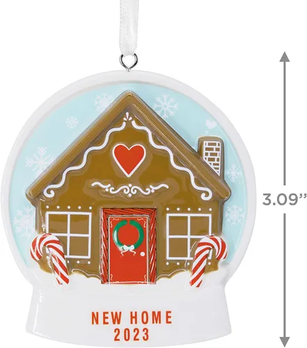 Vista 4 de Hallmark Casa de pan de jengibre nuevo hogar 2023 adorno de Navidad, cerámica premium