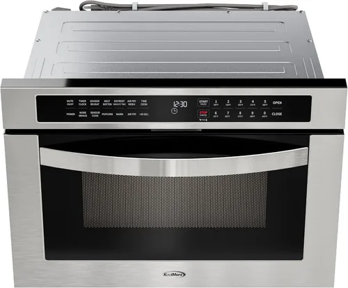 Vista 9 de KoolMore Cajón de microondas integrado de 24 pulgadas con freidora de aire, sensor de cocción, controles táctiles e interior de acero inoxidable