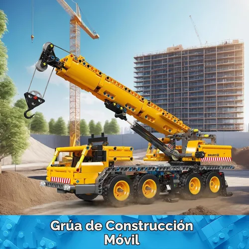 Vista 7 de Mould King 17058 Kit de bloques de construcción de grúa, modelo de camión grúa de 997 piezas para construir, juguete de construcción DIY