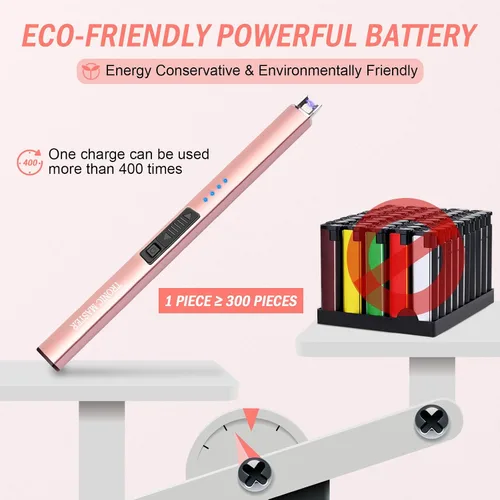 Vista 6 de Encendedor de velas eléctrico, regalo para el día de San Valentín para mujeres, mamá, hombres, esposa, USB de arco recargable, resistente al viento