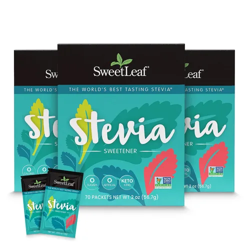 Vista 11 de SweetLeaf Paquetes de Stevia en polvo, edulcorante cero calorías con extracto de hoja de stevia, sin aditivo edulcorante artificial, sin azúcar