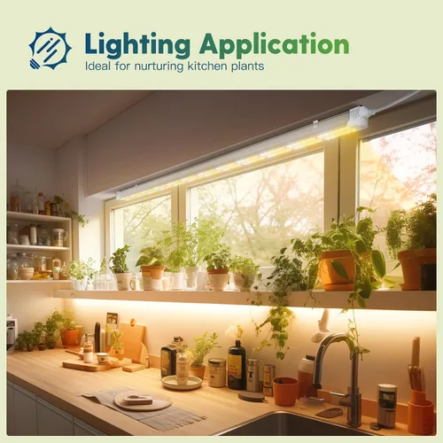 Vista 8 de FREELICHT Paquete de 2 luces LED de crecimiento de 4 pies con temporizador, 40 W (equivalente a 250 W), luces de crecimiento de espectro completo