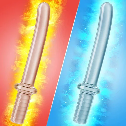 Vista 7 de Varita de masturbación con consolador de cristal de cristal, masajeador de masturbación vaginal, tapón anal, palo de placer, estimulación del ano