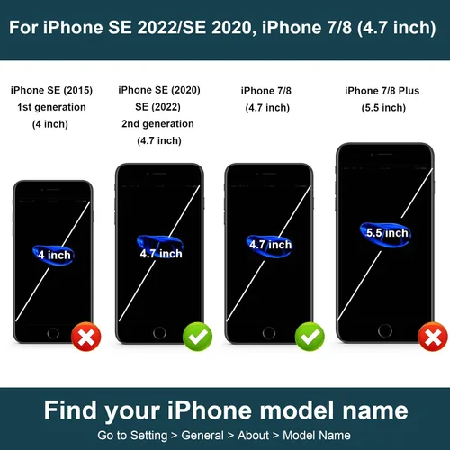 Vista 2 de Folosu Funda tipo cartera para iPhone SE con soporte para tarjetas, soporte de anillo de rotación de 360 grados, función de protección RFID, de piel