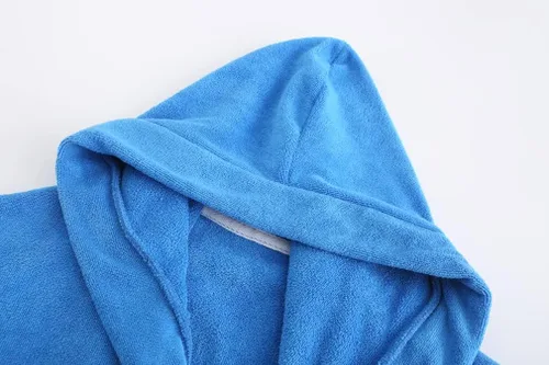 Vista 7 de E.W Apparel Bata de baño con capucha para niños y niñas, de algodón, toalla de rizo suave, bata de tela de rizo de 5 a 16 años