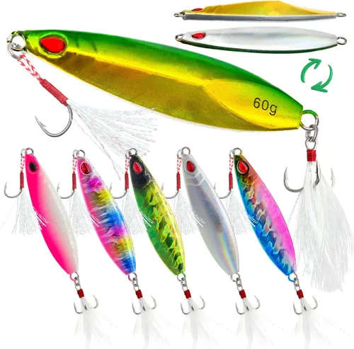 Vista 13 de Plantillas de pesca verticales de agua salada, cuchara de jigging vertical, señuelos de atún de pesca, señuelos artificiales de pesca para atún