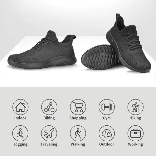 Vista 7 de Flysocks Slip On Sneakers for Women-Non Slip Gym Sports Shoes Lightweight Comfortable Walking Tennis Shoes