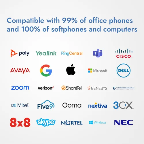 Vista 3 de Leitner LH675 Auriculares inalámbricos de oficina 3 en 1 con micrófono - Auriculares inalámbricos DECT para teléfono de oficina, computadora