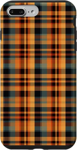 Vista 12 de Plaid Orange Brown Fall Harvest Muted Colors Print Pattern Case for iPhone 17