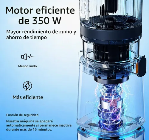 Vista 9 de Cold Press Juicer Machine, 6.5" Wide Feed Chute Mesh-Free Easy to Clean