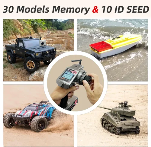 Vista 4 de Radiolink RC6GS V3 2.4G 7 canales RC Kit de controlador de radio de coche y R6FG Gyro Control remoto de largo alcance para RC Crawler Truck Drifting