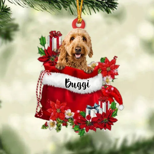 Vista 82 de Perro Akita Inu personalizado en bolsa de regalo, adorno de Navidad, nombre personalizado, regalo para amantes de los perros, familia, Navidad