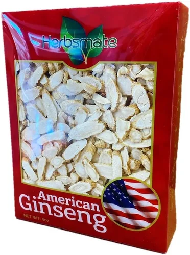 Vista 4 de Rebanada de ginseng americano de grado A seleccionada a mano, tamaño pequeño (caja de 4 onzas)