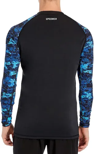 Vista 4 de UPSOWER Men's Rash Guard Long Sleeve UPF50+ Swim Shirts