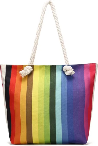 Vista 9 de Bolsas de mano con asa de cuerda, bolsa grande con asas de cuerda, lona resistente, reutilizable, bolsa de compras para comestibles, bolsa de playa