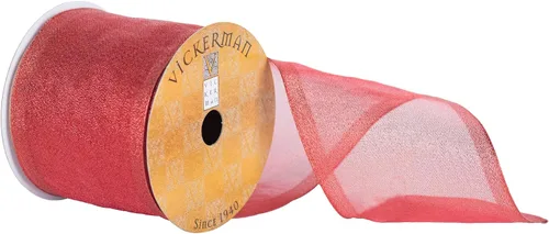 Vista 19 de Vickerman Cinta de Navidad con borde de alambre con estampado de abedul de 2.5 pulgadas x 10 yardas, algodón, blanca, cinta de corteza de abedul