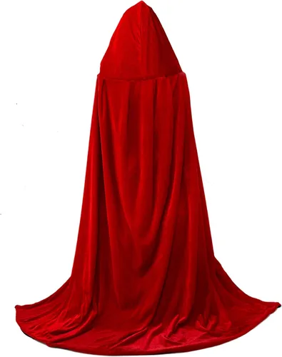 Vista 3 de Dlala - Capa larga de terciopelo reversible con capucha para Navidad, Halloween, disfraces de cosplay