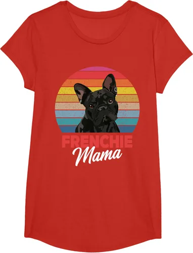 Vista 65 de Frenchie Mama - Camiseta divertida de regalo para niñas y perros Bulldog Francés, Negro, S