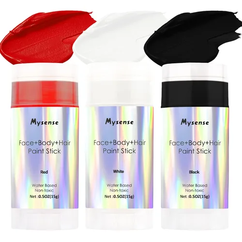 Vista 23 de Mysense Pintura en barra verde Amazon para el cabello de cara y cuerpo, maquillaje de Halloween, Elphaba Witch Gamora, color de cabello temporal