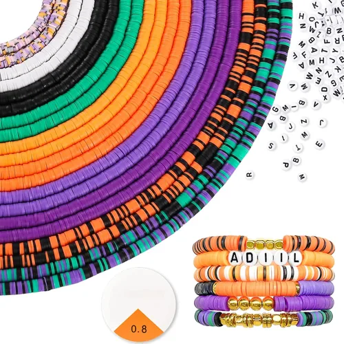 Vista 11 de ADIIL Kit de Fabricación de Pulseras con 7200 Piezas de Cuentas de Arcilla, Cuentas Heishi de Polímero de 6mm para Hacer Joyas, Kit de Pulseras