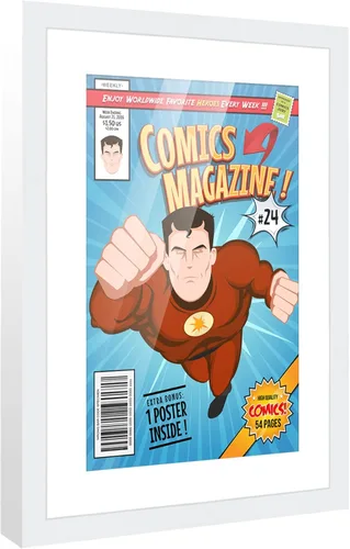 Vista 34 de Poster Palooza Marco de cómic con paspartú para 1 cómic de la Edad de Bronce publicado entre 1970 y 1985, marco de cómic negro para cómic de 7.25 x